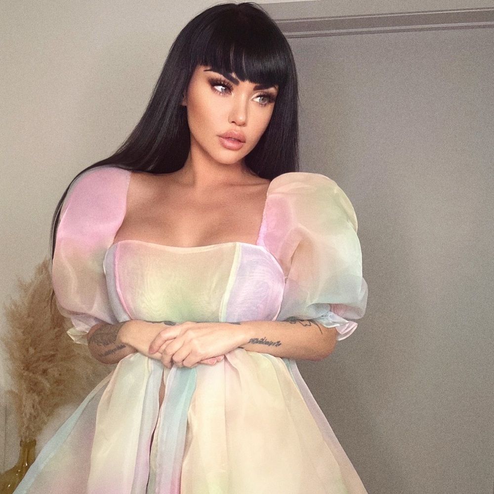 Selkie Puff Dress, pastel rainbow.